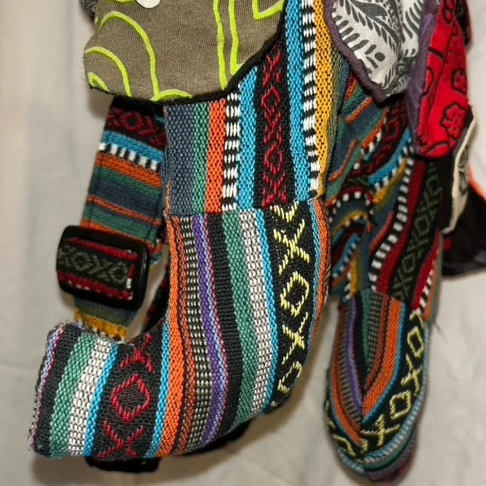 African Patchwork OWL cotton back pack TRAVEL
